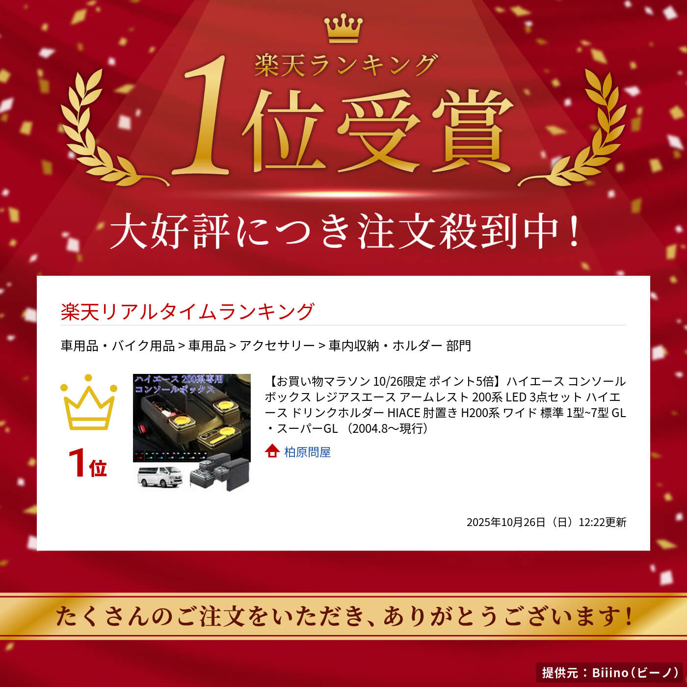【7/15限定ポイント10倍】ハイエースコンソールボックスレジアスエースアームレスト200系LED3点セットハイエースドリンクホルダーHIACE肘置きH200系ワイド標準1型~7型GL・スーパーGL（2004.8～現行）